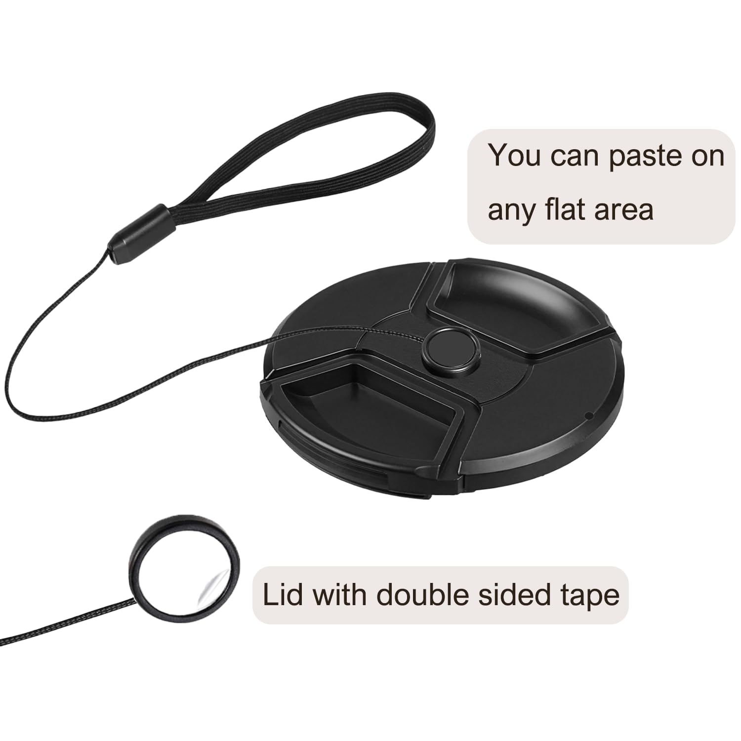 Lens Cap Keeper Camera , 12Pcs Elastic Lens Cover Tether Leash With Cloth  Lens Cap Leash