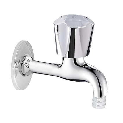 SEAKING Nano Brass Nozzle Bib Cock/Garden Tap with Wall Flange (Chrome)