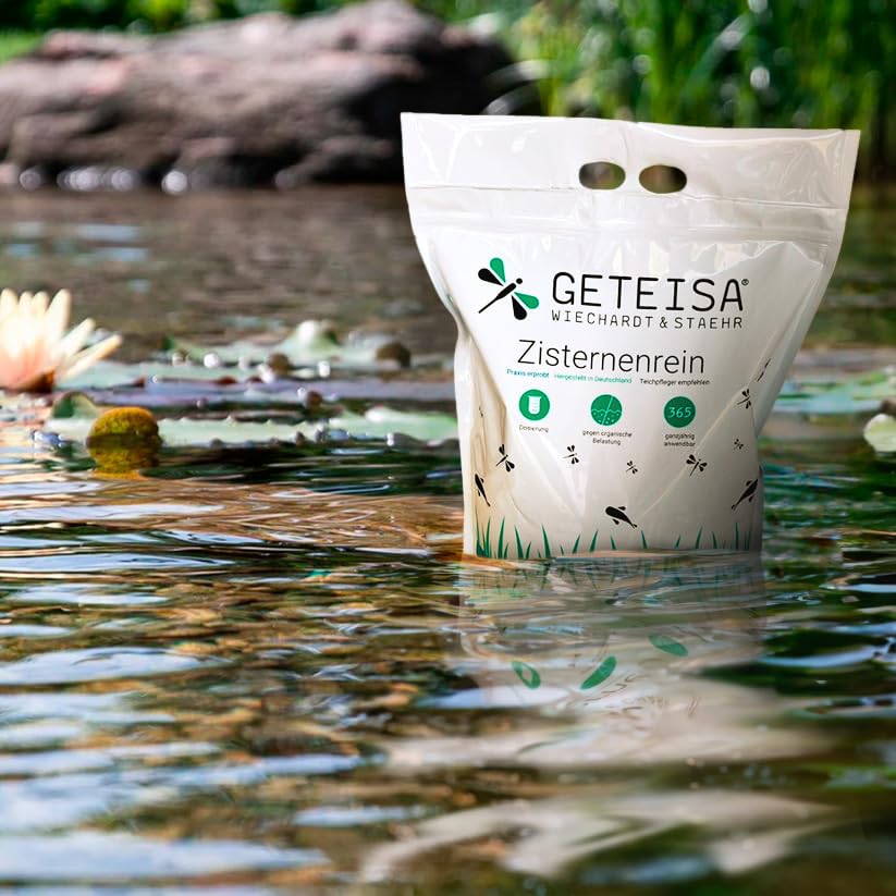 GETEISA Zisternenrein 5 kg - Effektiver Wasseraufbereiter für Zisternen und Regenwassertanks Schnelle Pflege Entfernt Sedimente Aktivsauerstoff Geruchsneutral Umweltschonend Made in Germany