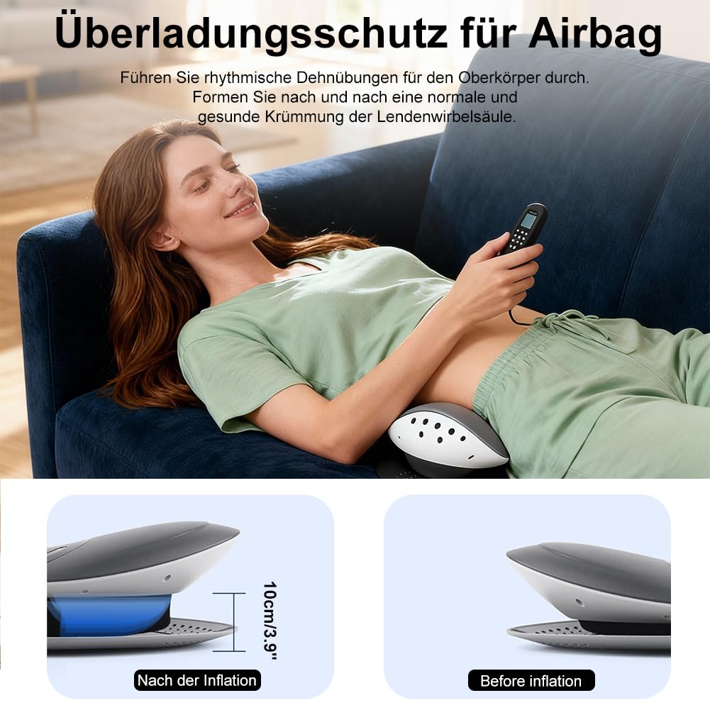 Appareil de massage électrique 4 en 1 - Appareil de massage lombaire électrique - Avec coussin lombaire et coussin d'air vibrant pour la maison, le bureau