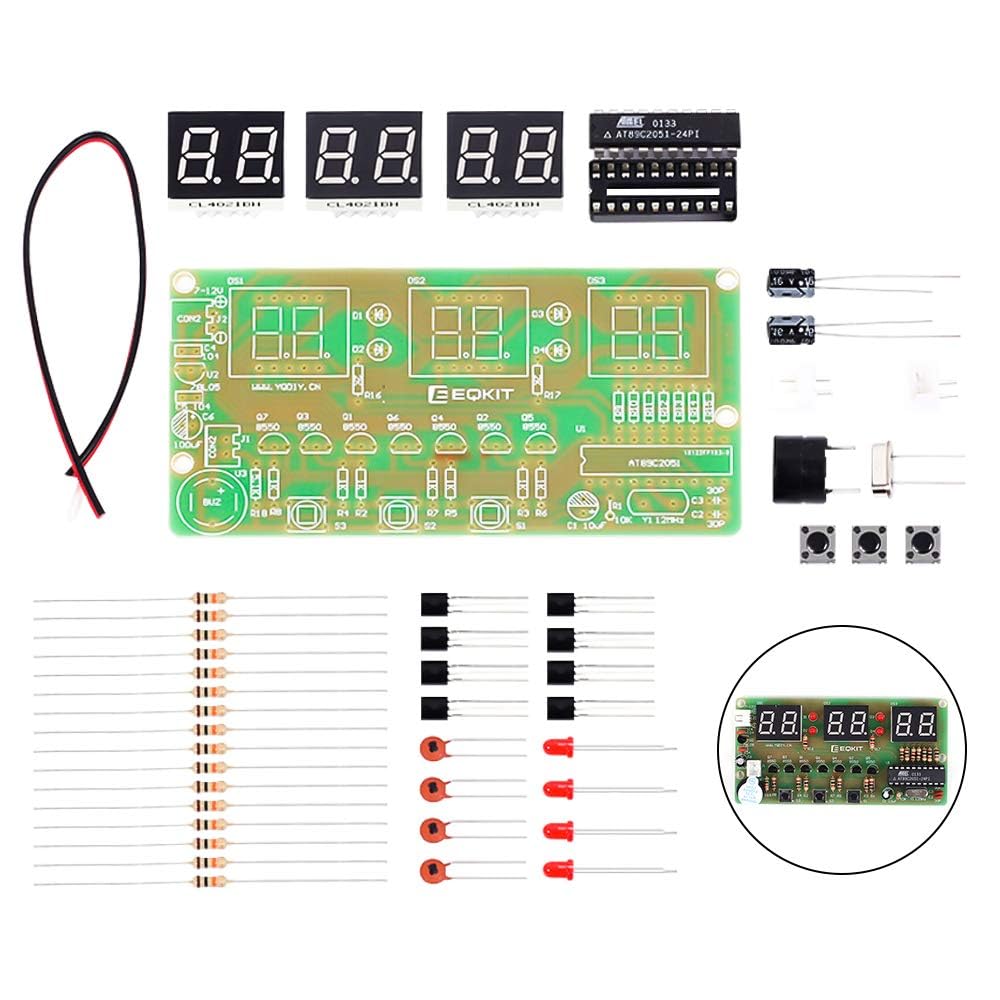 Pro3D 6Bits AT89C2051 LED Chip Electronic Alarm Clock DIY Kit 3
