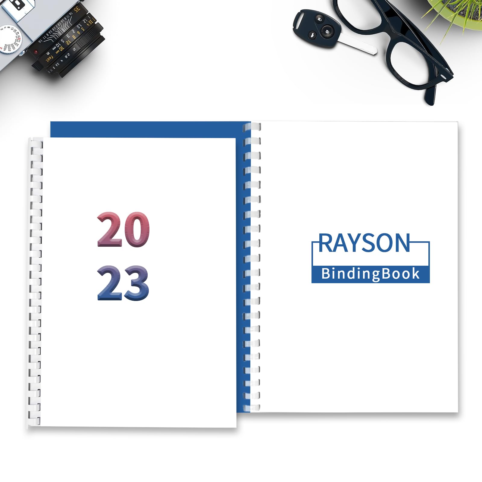 RAYSON Peignes de reliure, taille mixte, 21 anneaux, 6 mm 8 mm 10 mm 12 mm Peignes de reliure en plastique, relie entre 20-90 feuilles, A4, Blanc, paquet de 100