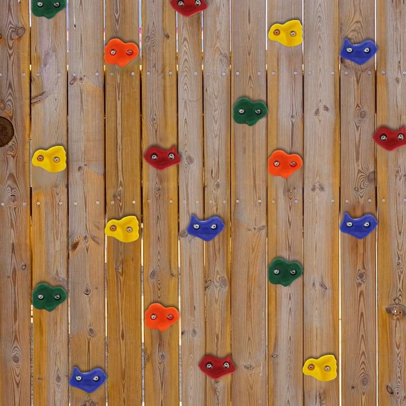 Image of Multisize Rock Climbing Holds Play Set for Kids, Adult Wall Climbing Stone for DIY Children Playground Wall /Wood Block (Pack of 24)