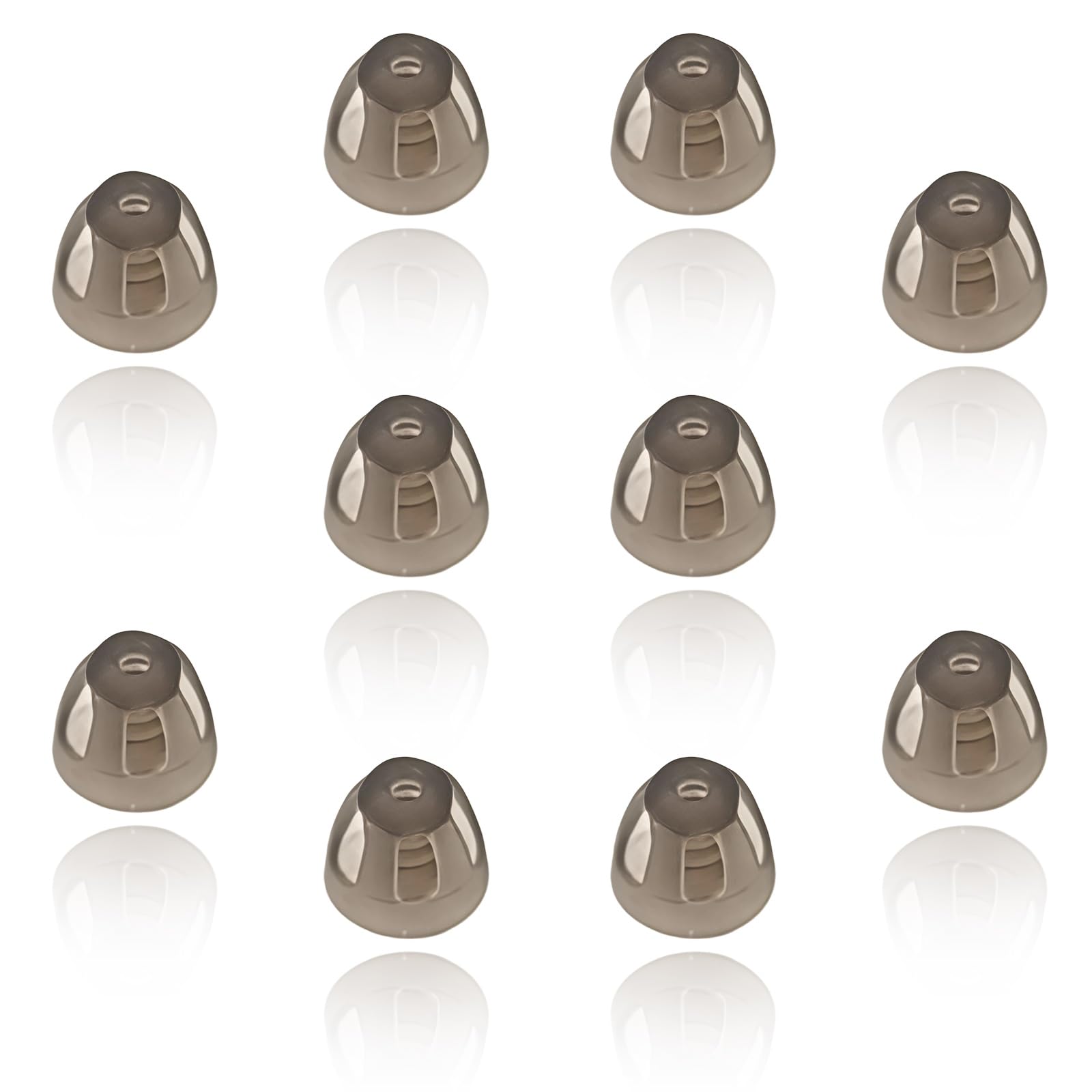 Photo 1 of 10 PCS Clear Tulip Domes for Hearing Aid Receivers, Soft Silicone Ear Tips with Integrated Wax Guards, Tulip Style Hearing Amplifier Domes Universal Replacements Set