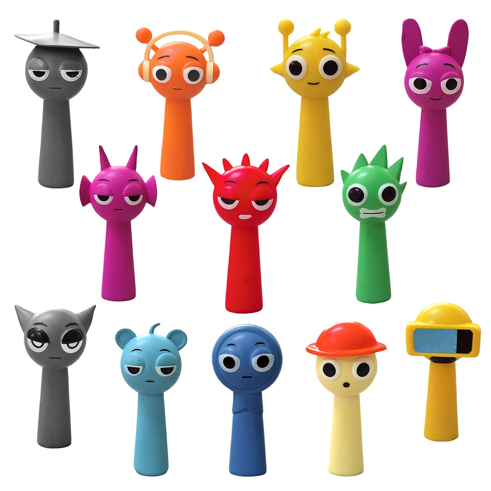 Yozexin 12pcs Cartoon Figures, Action Figures, Cartoon Characters, Wenda Statue,Colorful Toy Figures for Kids, Merchandise Model For Fans Kids Adults(A)