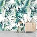 Msrahves papiers peints panoramiques Vert feuille plante nordique Décoration Murale XXL Poster Tableaux Muraux Photo Trompe l'oeil Panorama Effet Salon Appartement Photo d'art