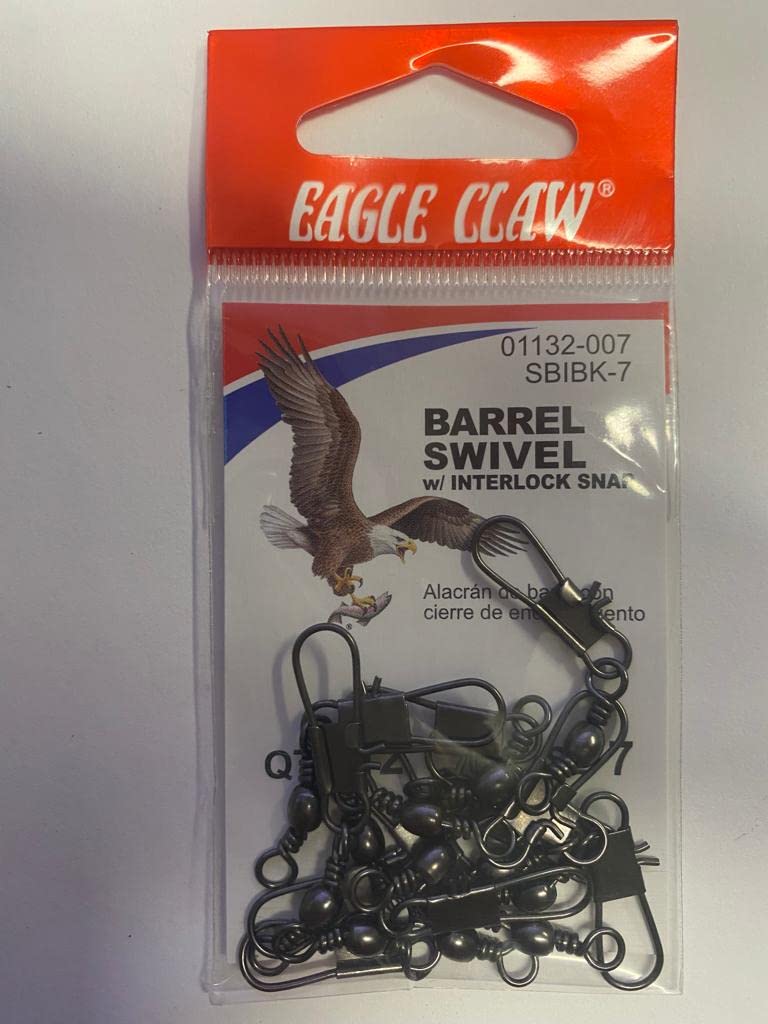 Eagle Claw01132-007 Barrel Swivel Terminal Tackle, Silver Finish