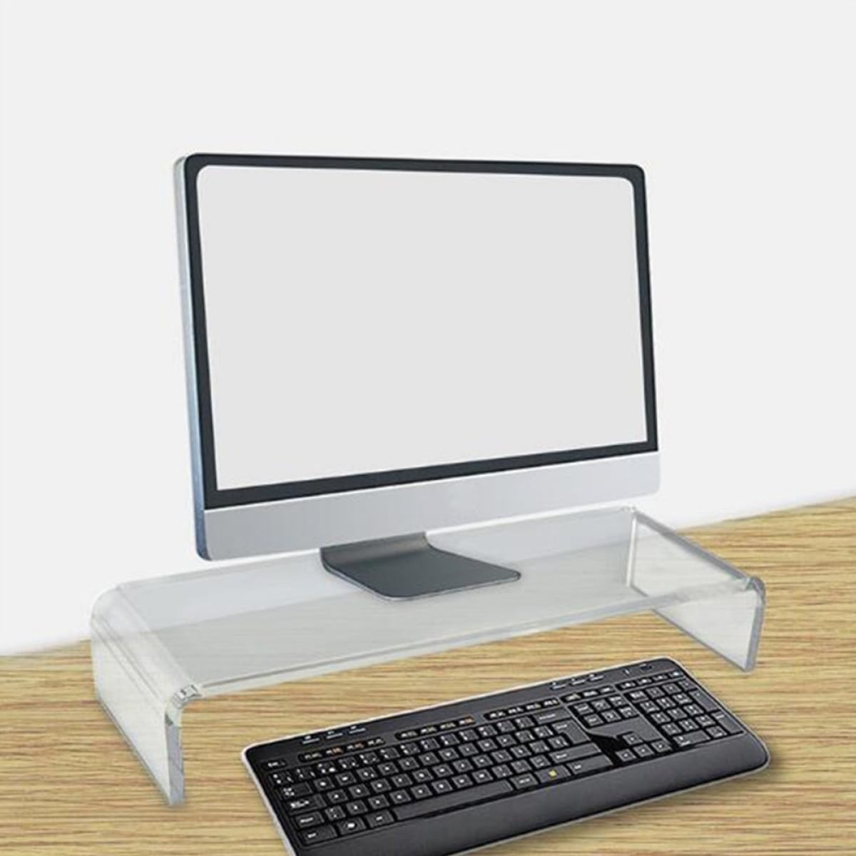 BESPORTBLE Supporto Rialzato per Computer e Tastiera in Plastica Trasparente Protezione Anti-Affaticamento per Postazioni di Lavoro