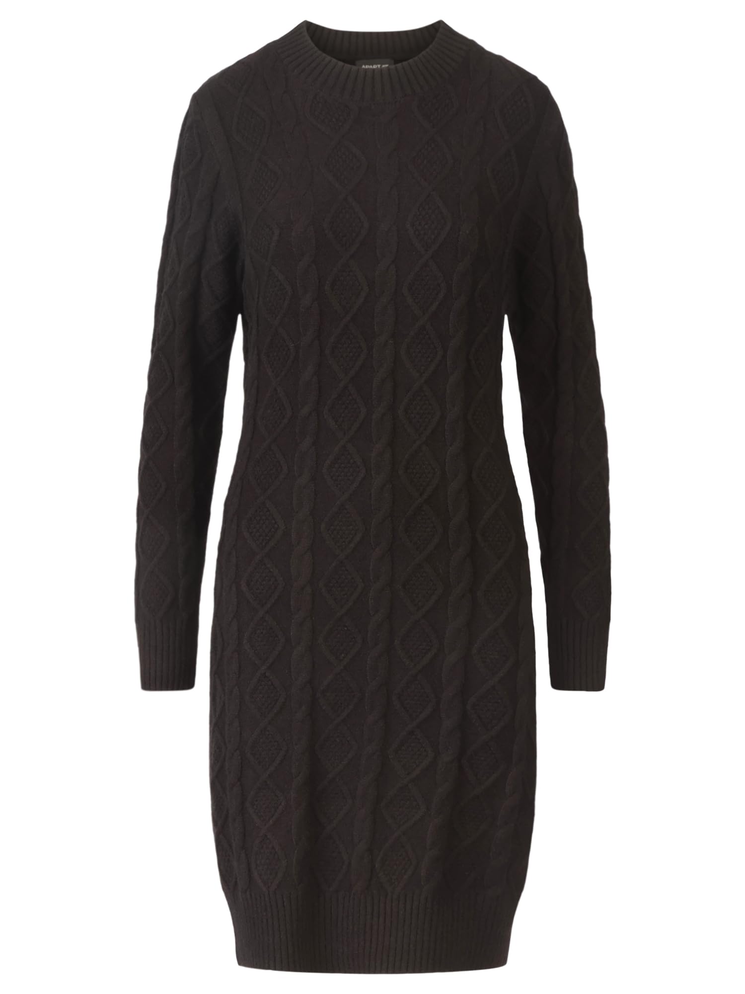 APART Strickkleid mit Strukturmuster und Rundhalsausschnitt,