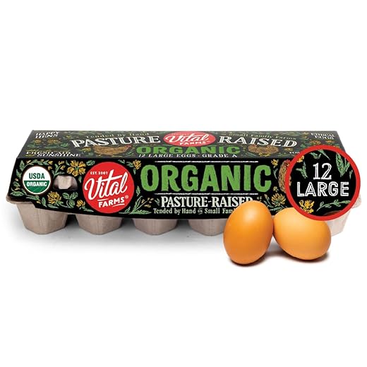 Vital Farms Organic Pasture Raised Eggs Large Brown, 12 Count