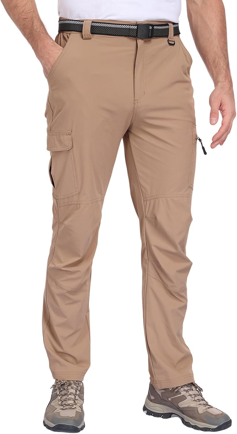 Men's Cargo Hiking Pants Water Resistant Lightweight Quick-Dry Work Pants - Image 2