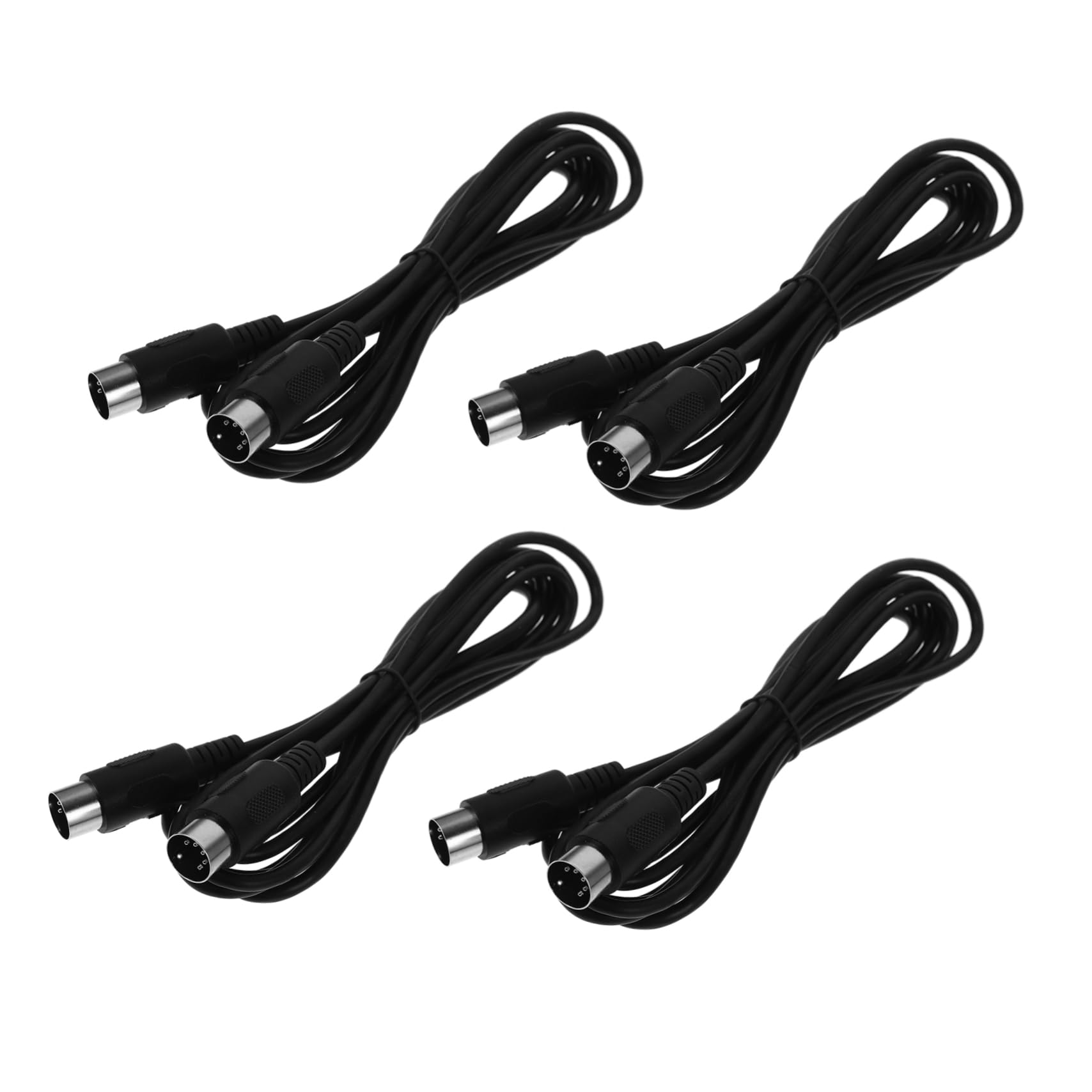 KICHOUSE 4pcs Midi Cable 5-pin Midi Male to Male Keyboard Connecting Cable for Audio Equipment 3m Length