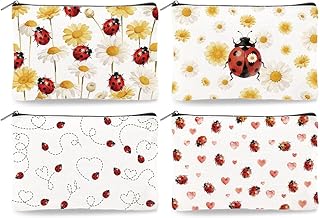 4 bolsas de maquillaje de lona, 9.06 x 5.9 pu...