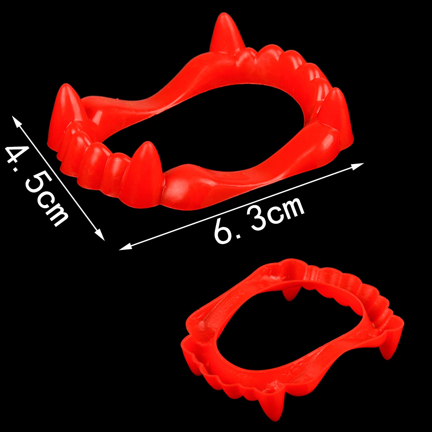 12 Dents De Vampire Fluorescentes - 6 Blanches & 6 Vertes, Brillent Dans Le Noir Pour Halloween & Cosplay