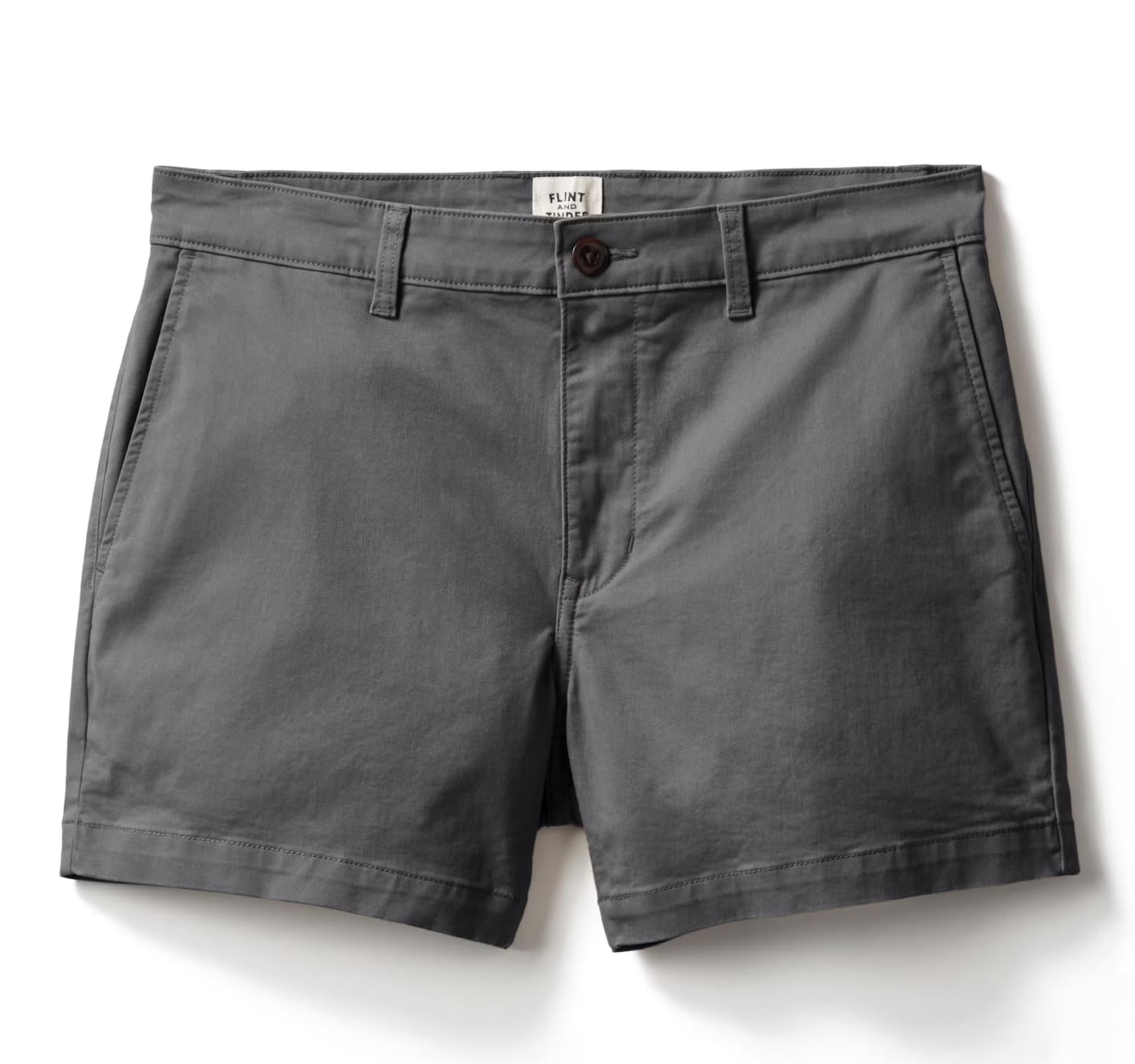 Huckberry Men's Charcoal Flint And Tinder 365 Chino Short, Stretch Comfort Shorts, 34