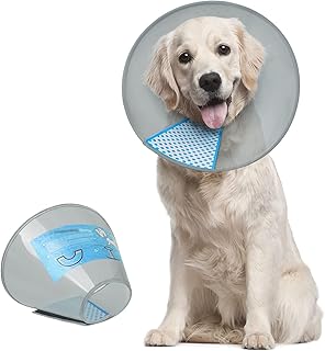 Supet Dog Cone Adjustable Pet Cone Pet Recovery Collar Comfy Pet Cone Collar Protective Collar for After Surgery Anti-Bite Lick Wound Healing Safety Practical Plastic E-Collar