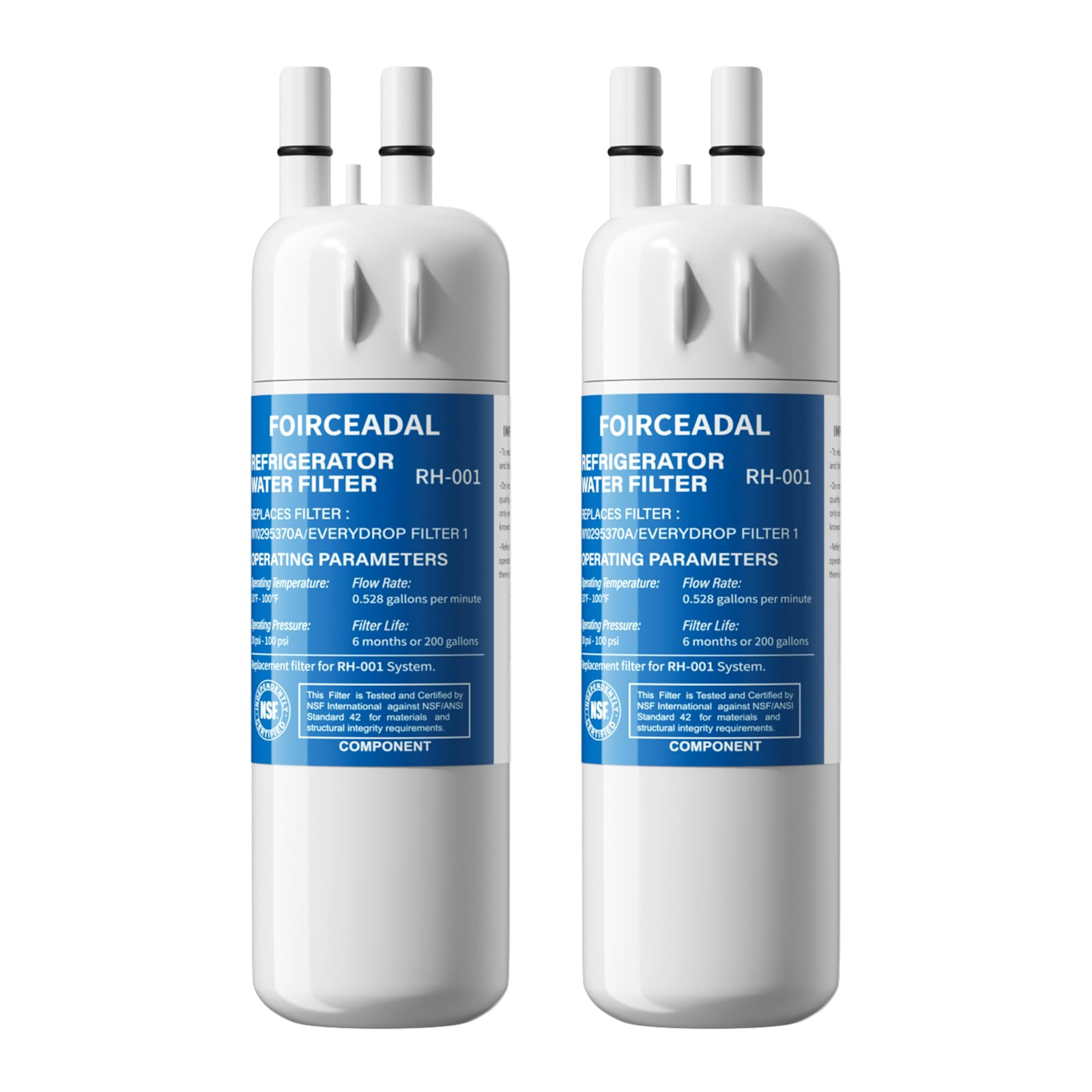 Foirceadal EDR1RXD1 Water Filter Replacement Compatible With Whirlpool W10295370A, Filter 1, EDR1RXD1B, WHR1RXD1, KAD1RXD1, P8RFWB2L, P4RFWB, WD-F38, 46-9081, 46-9930 - View 1 | Fridge.com