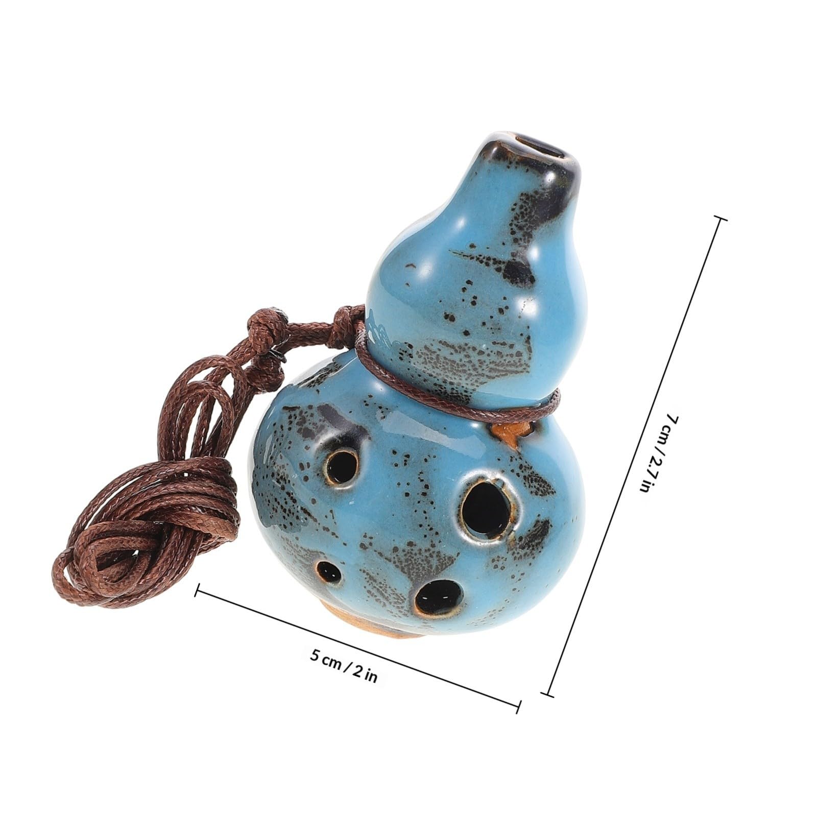 MAGICLULU Flûte Ocarina Alto en Céramique 6 Trous Bleu, Instrument de Musique pour Relaxation et Camping, Support Pratique