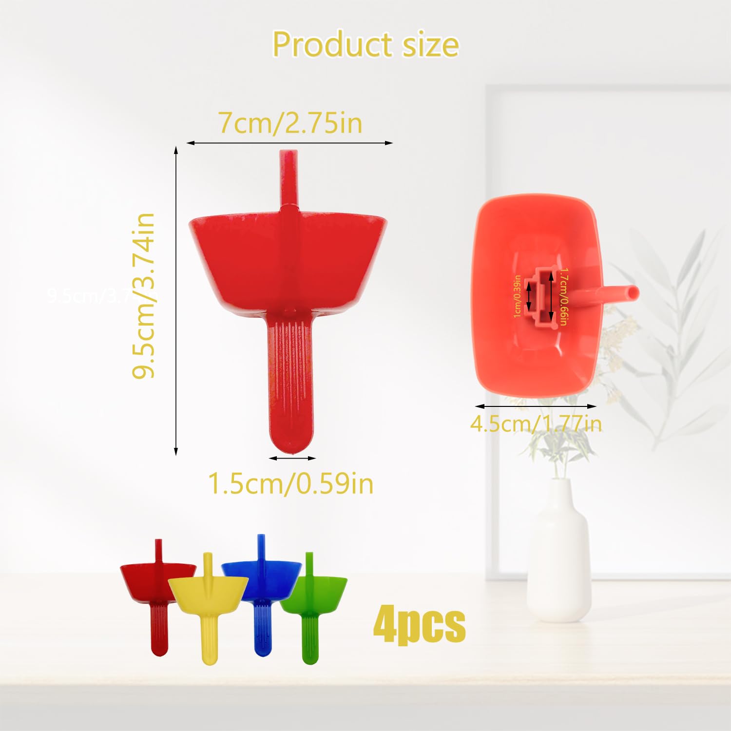 Lot De 4 Supports à Glace Anti-goutte En Silicone Pour Enfants - Sans BPA, Réutilisables - Couleurs Vives (jaune, Rouge, Bleu, Violet) - 5