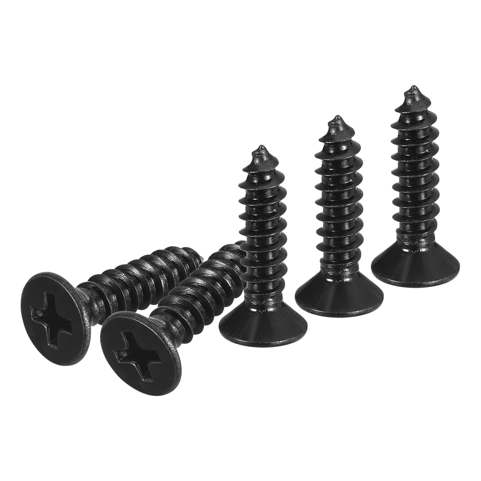 DTGN 100Pcs #10x3/4" Flat Head Wood Screws, 304 Stainless Steel Phillips Self Tapping Screws - Good for Woodworking Furniture - Black