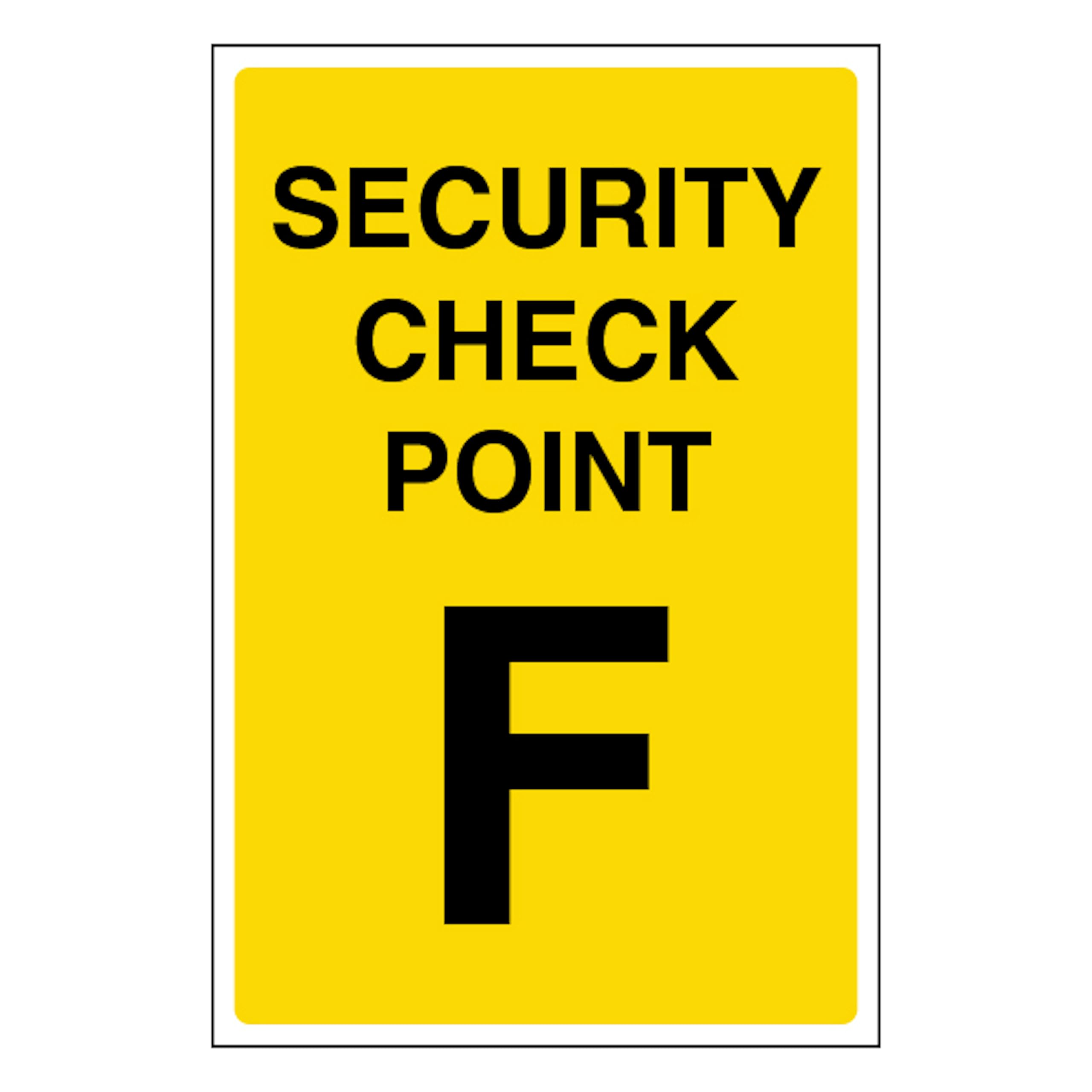 V Safety Security Check Point F 200 x 300 mm - 2mm Super-Tough Rigid Plastic
