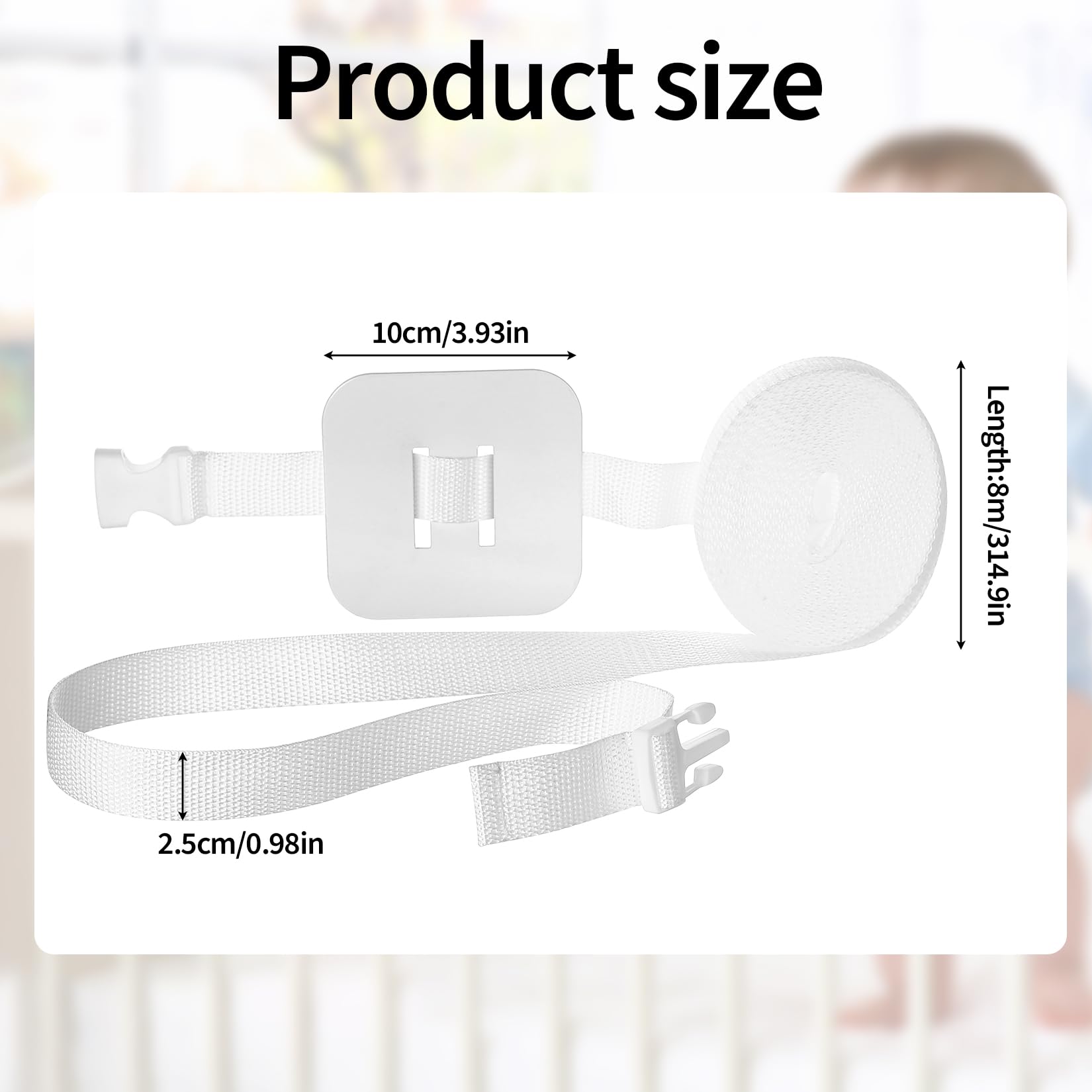 wugongshan 1 Set Baby Bed Straps, 8m Adjustable Attachment for Baby Side Bed Fixed Straps Adjustable Cot Connectors - Image 2