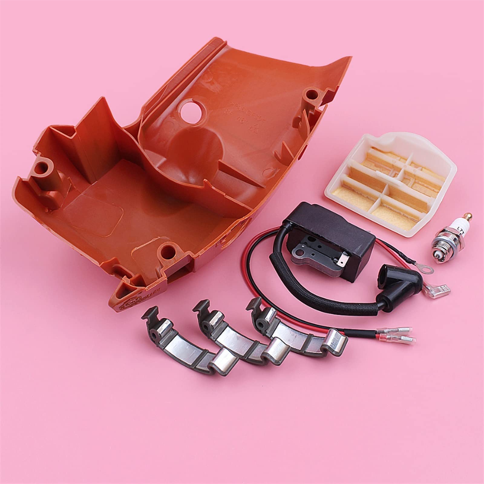 Tapa de cilindro superior bobina de encendido apta for Husqvarna 445 450 Snal Clip hebilla filtro de aire bujía motosierra reemplazar pieza de repuesto