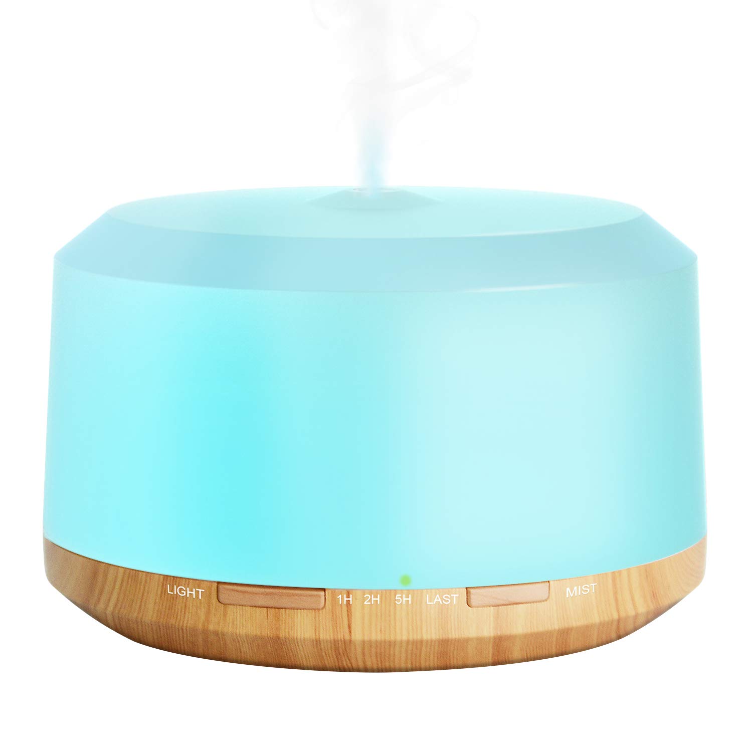 Aromatherapy Essential Oil Diffuser Humidifier, ZOOKKI 450ml Wood Grain Ultrasonic Oil Diffusers for Essential Oils with 8 Color Changing Lights 4 Timer Setting and Auto Shut Off 1 Pack