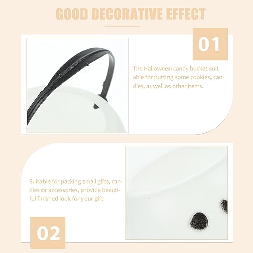 Miniatura 5 de TOYANDONA 3 cubos de dulces de Halloween  Caldero fantasma de calabaza para truco o trato  Macetas de bruja de plástico para Halloween, hervidor de