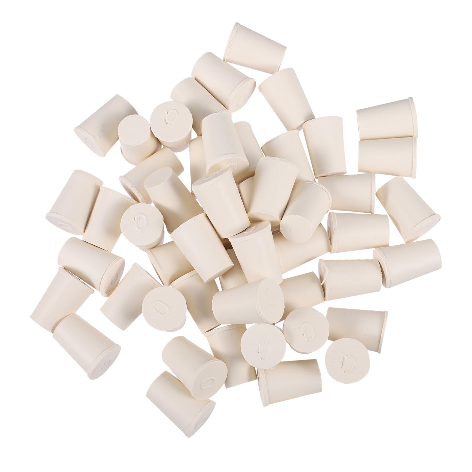 HOMOCONO Lid Rubber Sealing Plugs 50 Pack Tapered Flask Plug Lab Tube Stopper Cap for Test Tubes