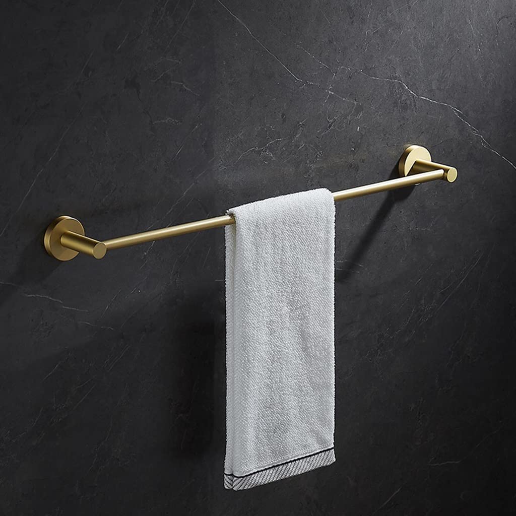 asdchZen Exquisite Brass Brushed Towel Rail Bathroom Shelves Light Luxury Double Rod Wall Hanging Storage Rack Color Double Pole 40Cm