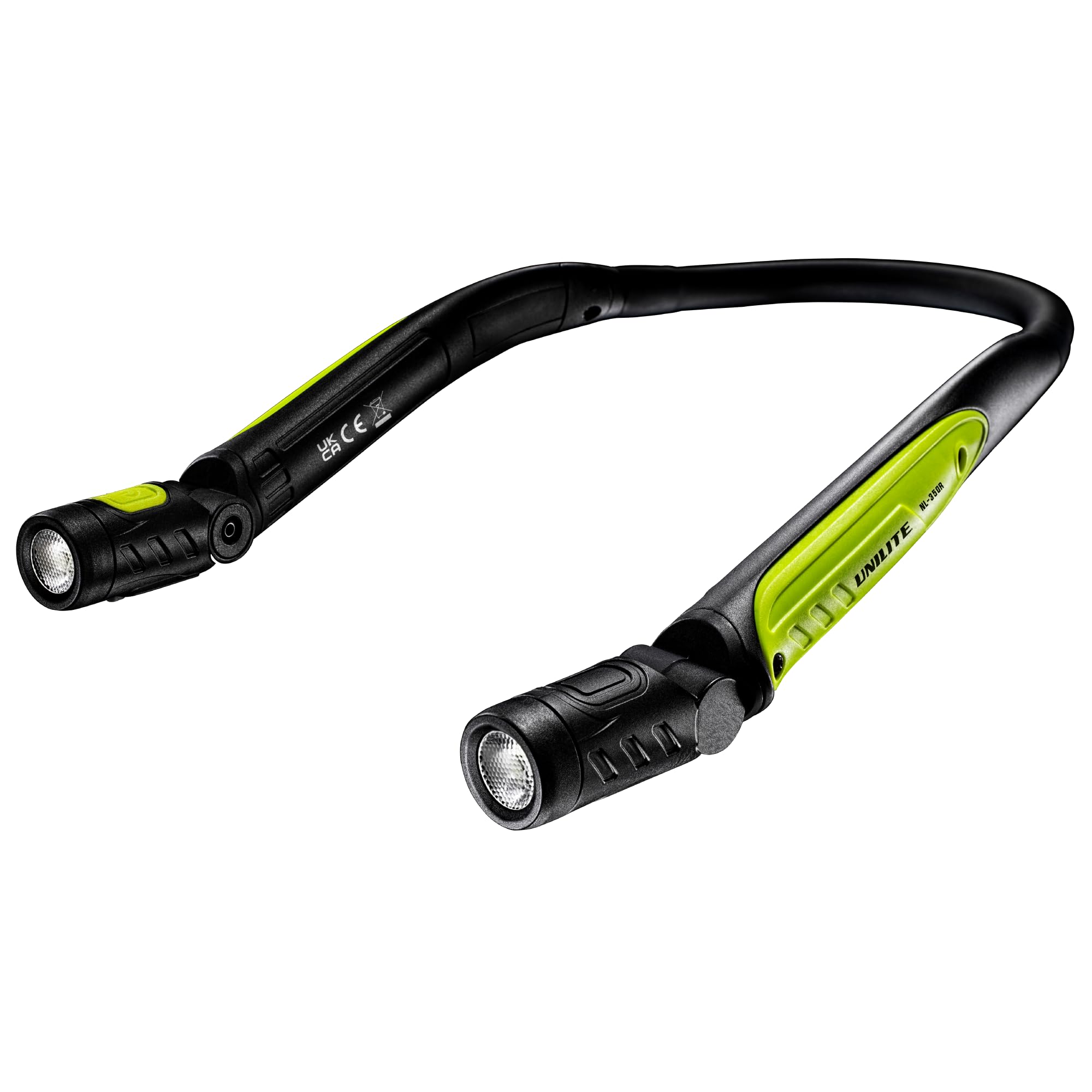 Unilite NL-350R Lampe tour de cou rechargeable par USB | 350 lumens | Grand angle de 120 degrés | 2 à 10 heures d'autonomie | Portée du faisceau de 45 m | IP54/IK07