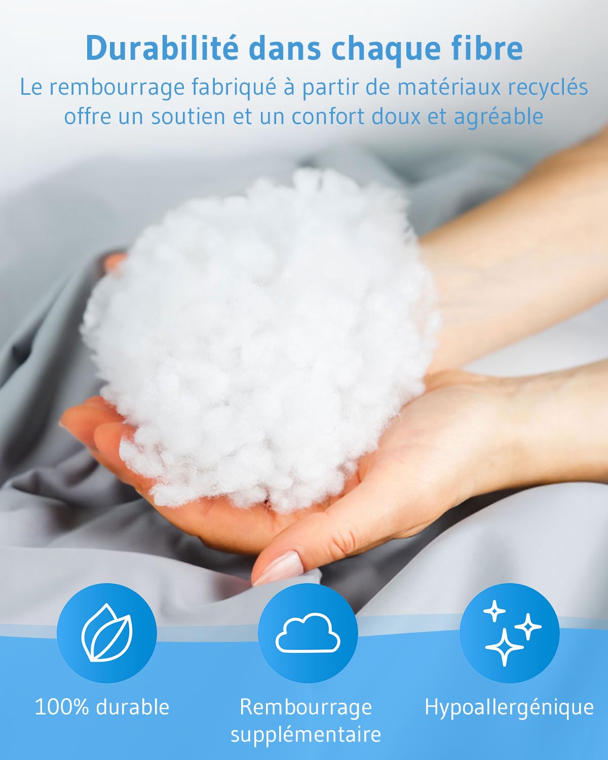 Third of Life Oreiller pour Enfant 40x60 Oeko-TEX® | Hauteur réglable pour Les différentes étapes de la Croissance à partir de 3 Ans | Coussin Durable, Housse en Coton Bio | Lavable en Machine