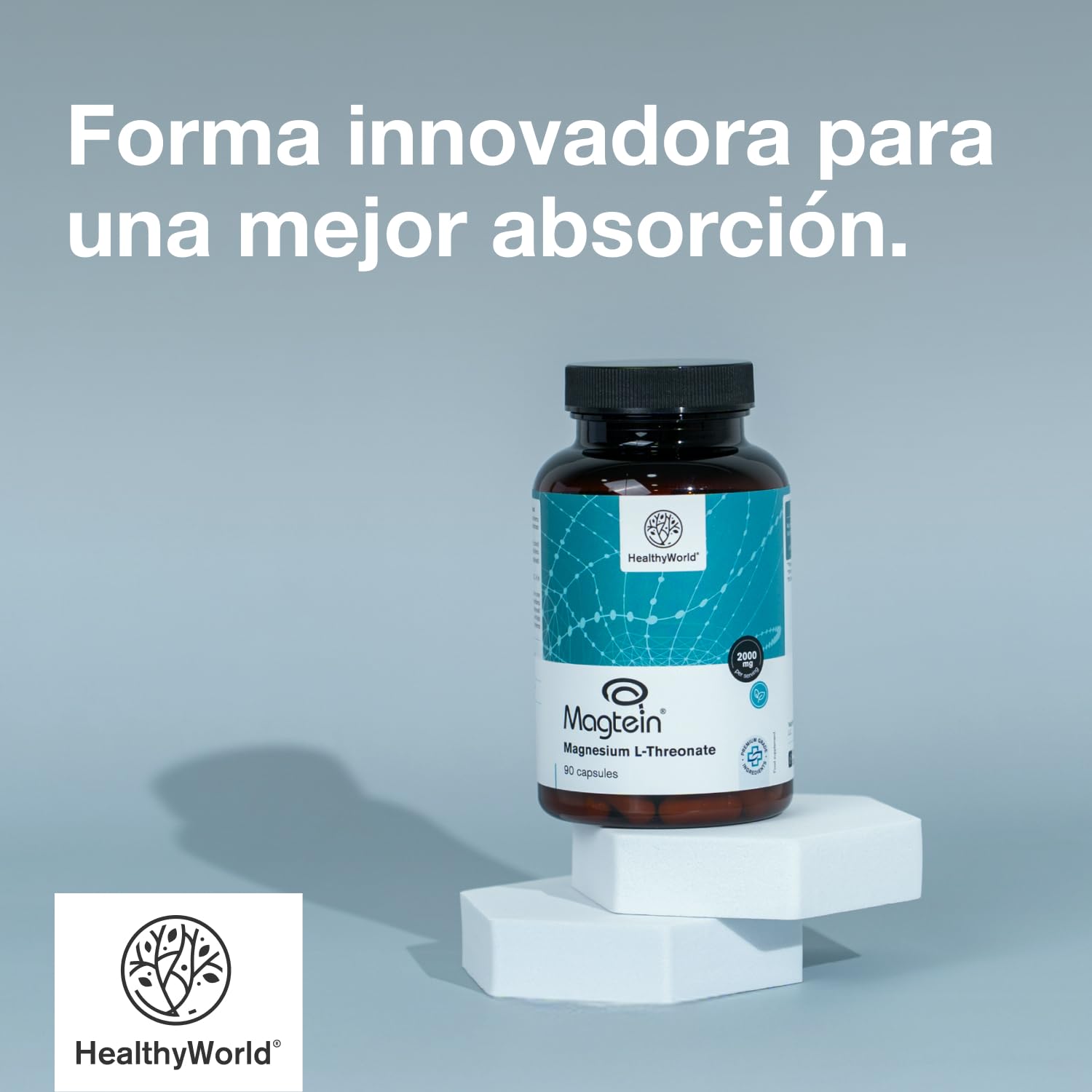 HealthyWorld Magnesio L-treonato Magtein 2000 mg – 90 Cápsulas