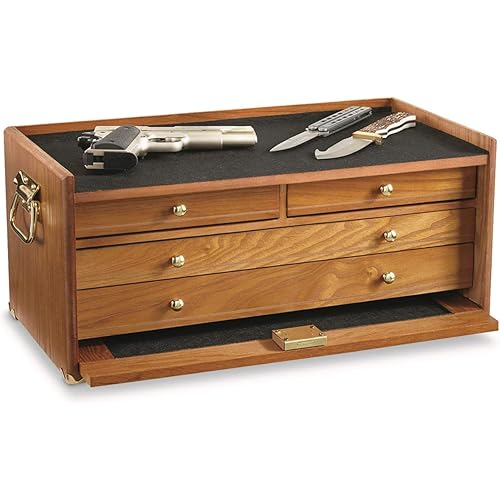 CASTLECREEK 4 Drawer Organizer, Lockable Storage Drawers, Chest of Drawers, Storage Chest Oak