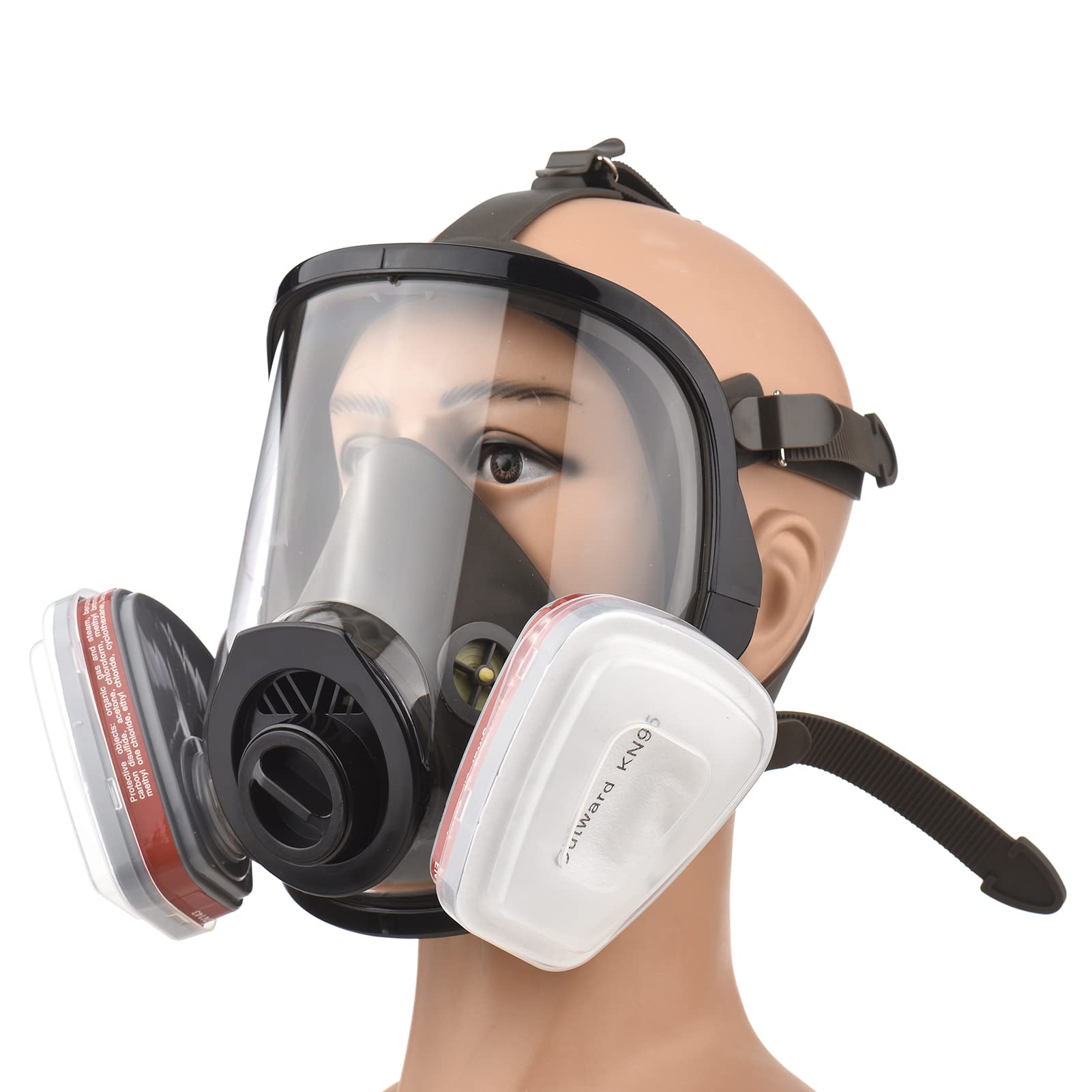 TFixol Copertura integrale riutilizzabile 8 in 1, copertura per gas, vapore, organico, ampio campo visivo, per pittura, lucidatura, saldatura e protezione del lavoro, trasparente