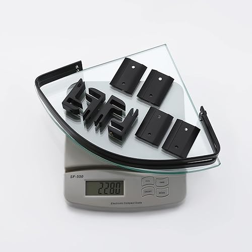 Miniatura 8 de KES Estante de vidrio templado para baño con riel extra de 0.315 in de grosor, paquete de 2 organizadores de almacenamiento triangulares de esquina