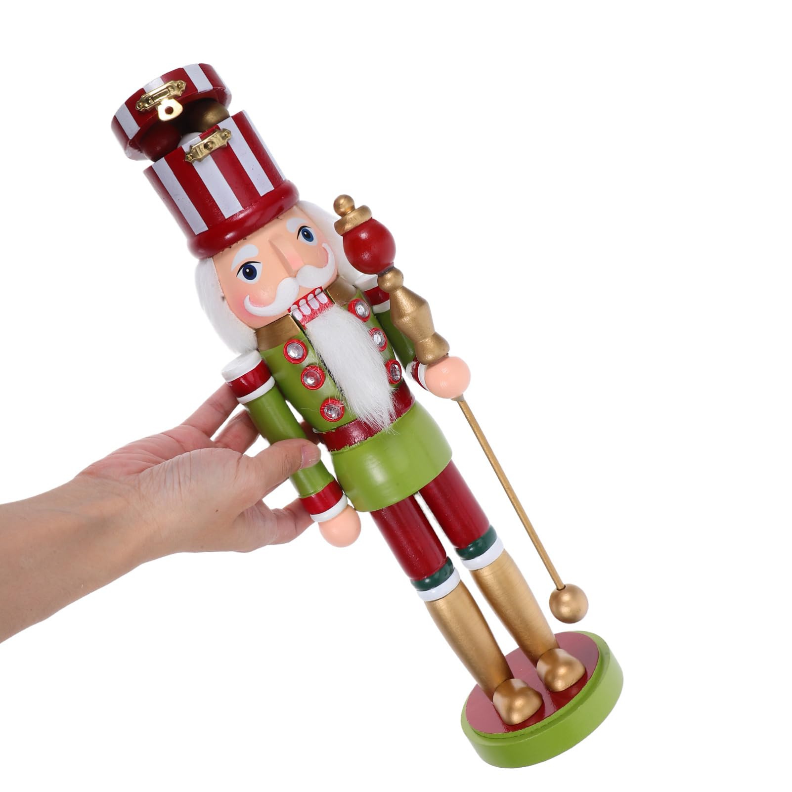 Cabilock Nussknacker-Soldat aus Holz als Weihnachtsdeko Traditionelle Tisch-Dekoration für Fensterbrett oder Kaminsims Festliches Party-aktionsfigur