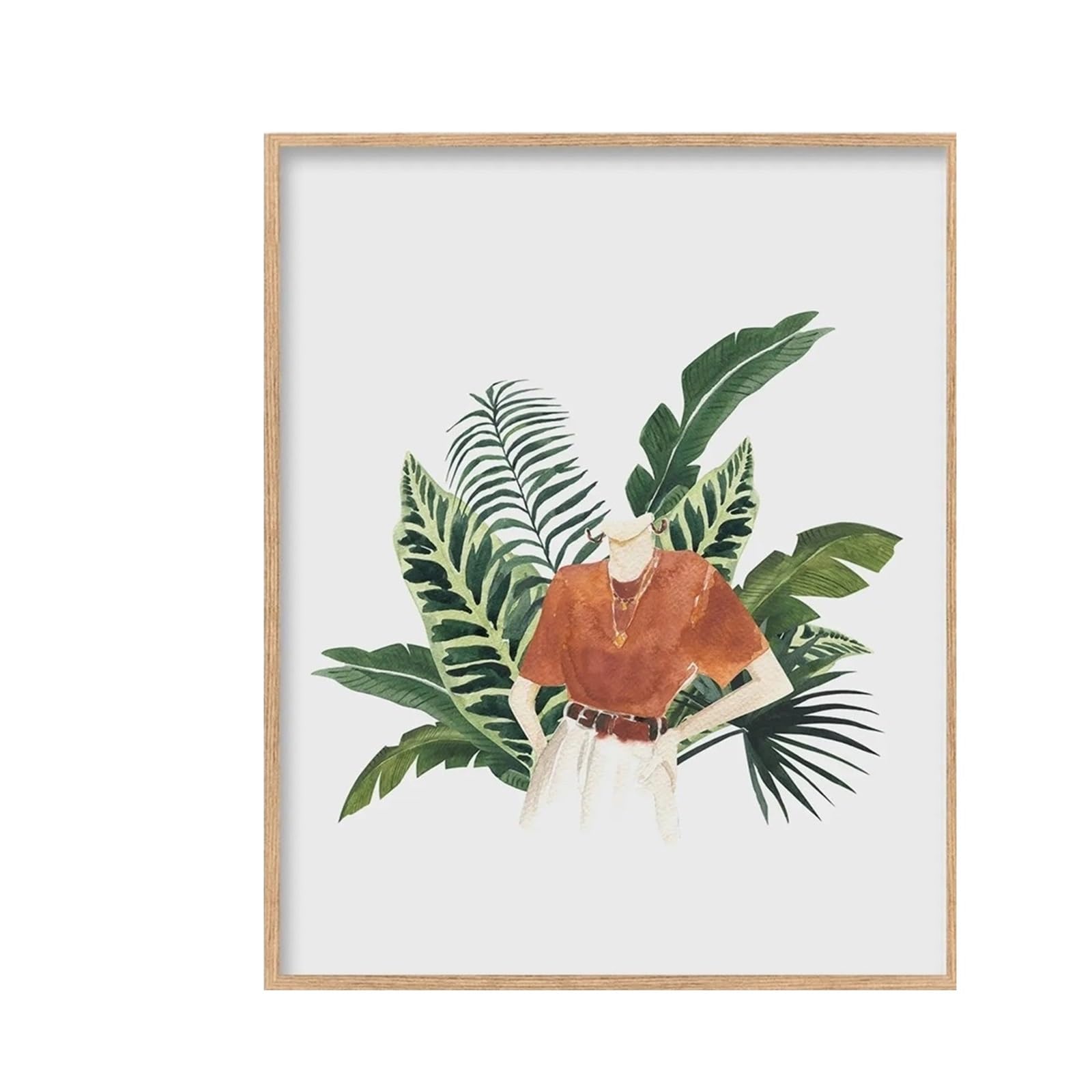 Graiting 1pc Botanical Wall Art Flower Turtleback Bamboo Ficus Chinensis Prints Home Bedroom Decor