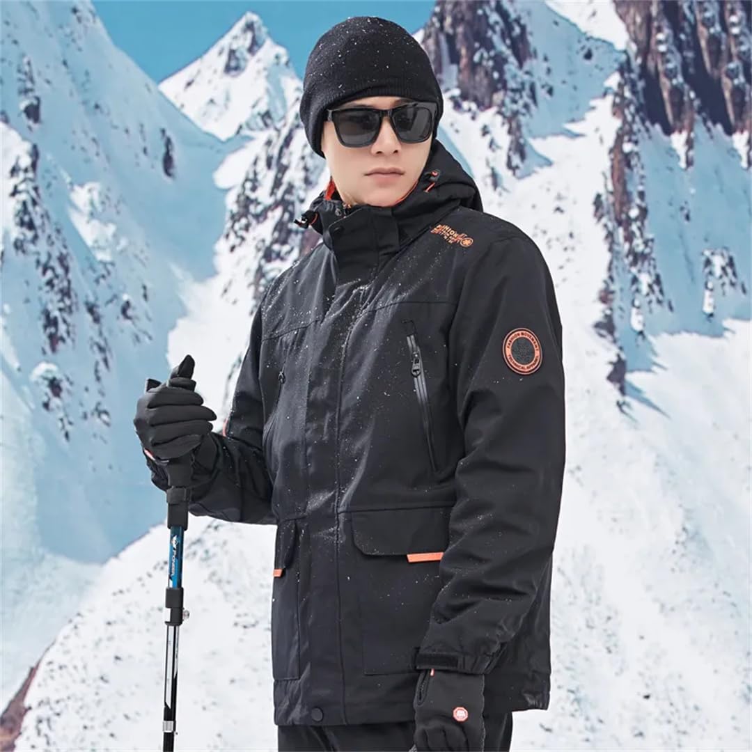 Hcclijo Męski zimowy kombinezon narciarski, ciepły, wodoszczelny, wiatroszczelny, do kurtki snowboardowej i spodni