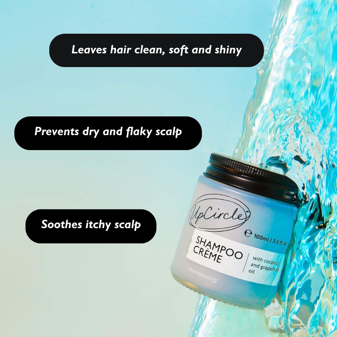 UpCircle Shampoo Crème with Rosemary Oil + Pink Berry – Gentle Formulation To Soothe + Cleanse – Coconut + Grapefruit oil – Natural, Vegan + Cruelty-Free