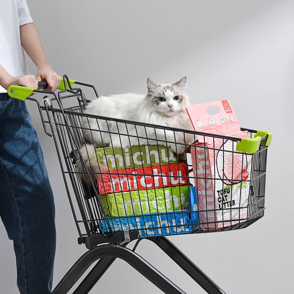 Michu Arena para gatos de tofu, la mejor arena para gatos, arena natural para gatos, tofu para gatos, 5.5 libras/88 onzas, sandía, paquete de 3