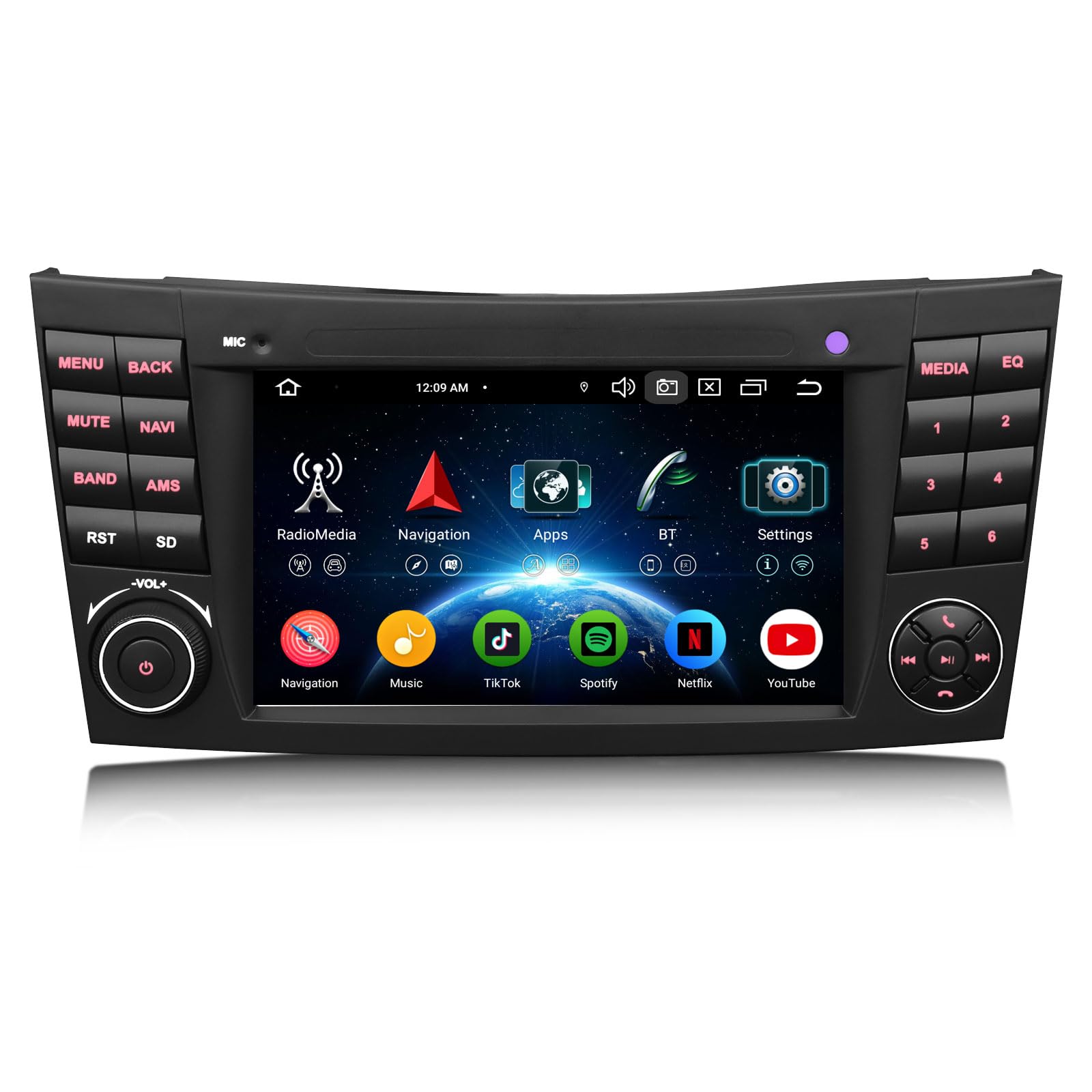 Erisin 8-rdzeniowy 4 GB + 64 GB Android 16 2 DIN radio samochodowe Bluetooth do Mercedes Benz klasy E W211 CLS klasa W219 7 cali ekran dotykowy CarPlay Android Auto GPS nawigacja DAB+ radio DSP A2DP