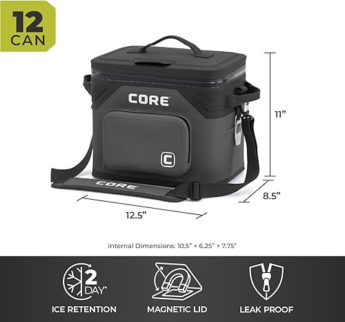 Miniatura 5 de CORE - Bolsa de enfriador suave a prueba de fugas magnética con cremallera impermeable Bolsa aislada enfriador portátil Mejor enfriador suave