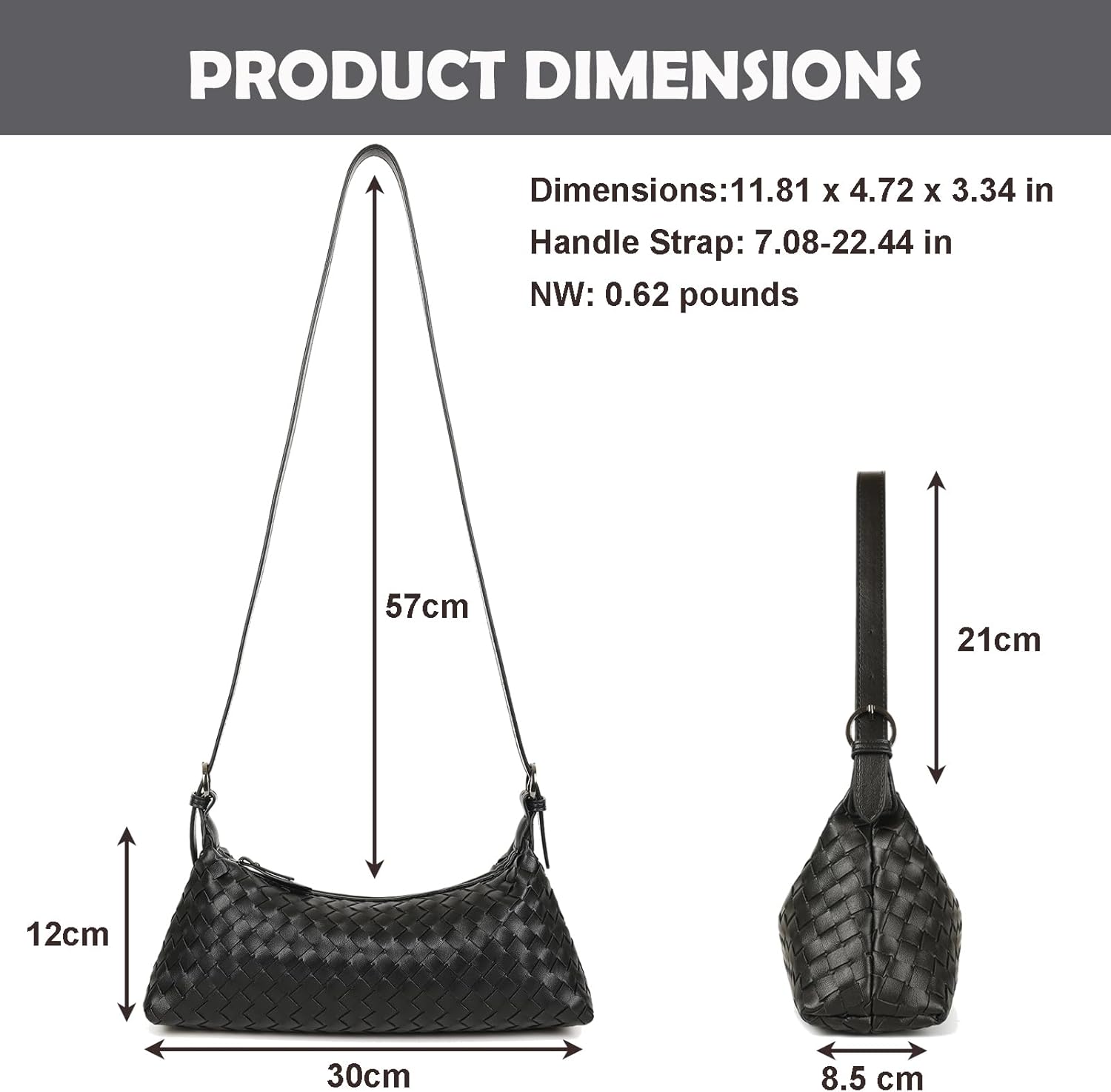 Shoulder Bags for Women, Woven Leather Crossbody Bag Small Purse Cute Hobo Tote Handbag Mini Clutch - Image 4