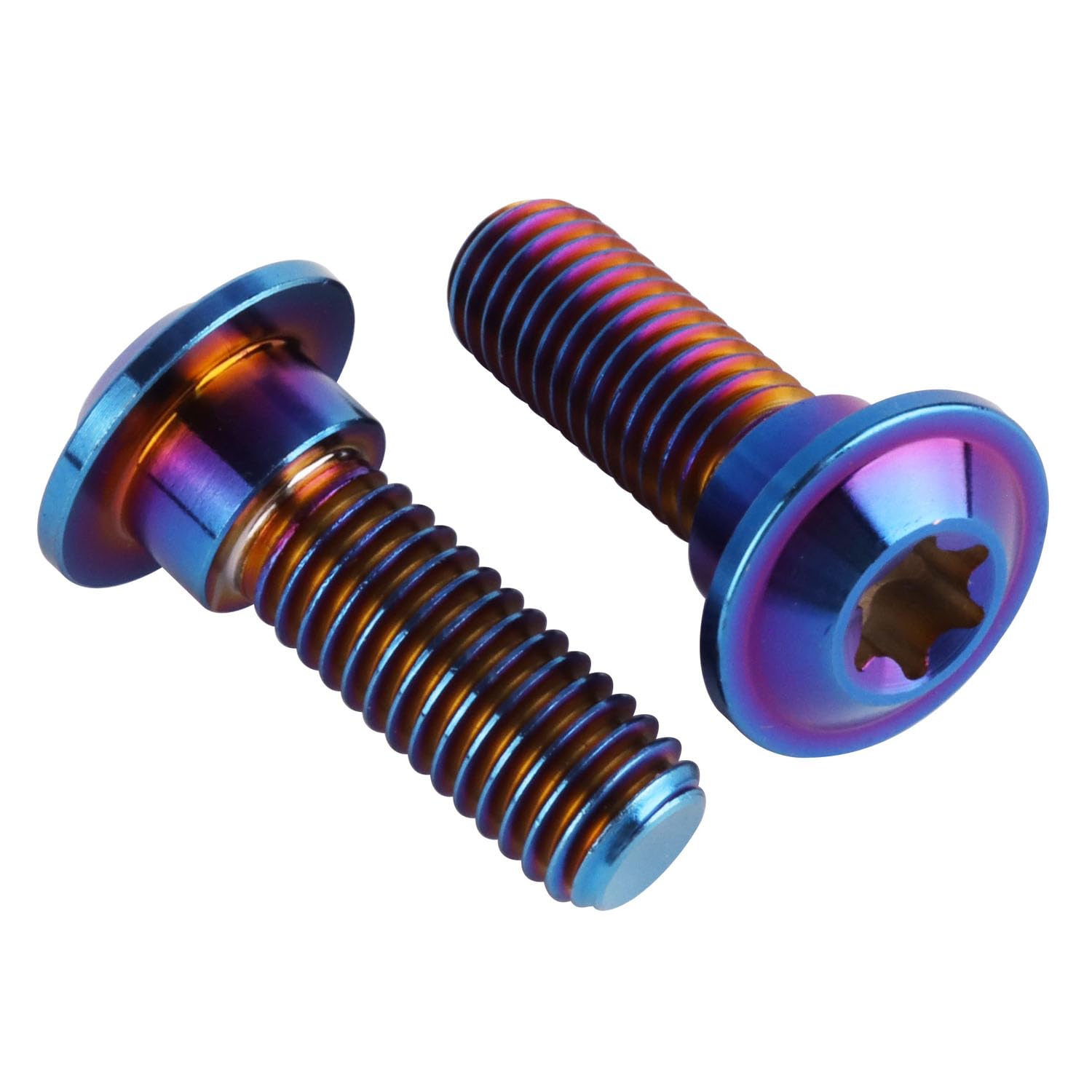 6Pcs Titanium Bolt M8 x 20mm 25mm Motorcycle Rear Brake Rotor Screw (Burnt Blue, M8x25mm)