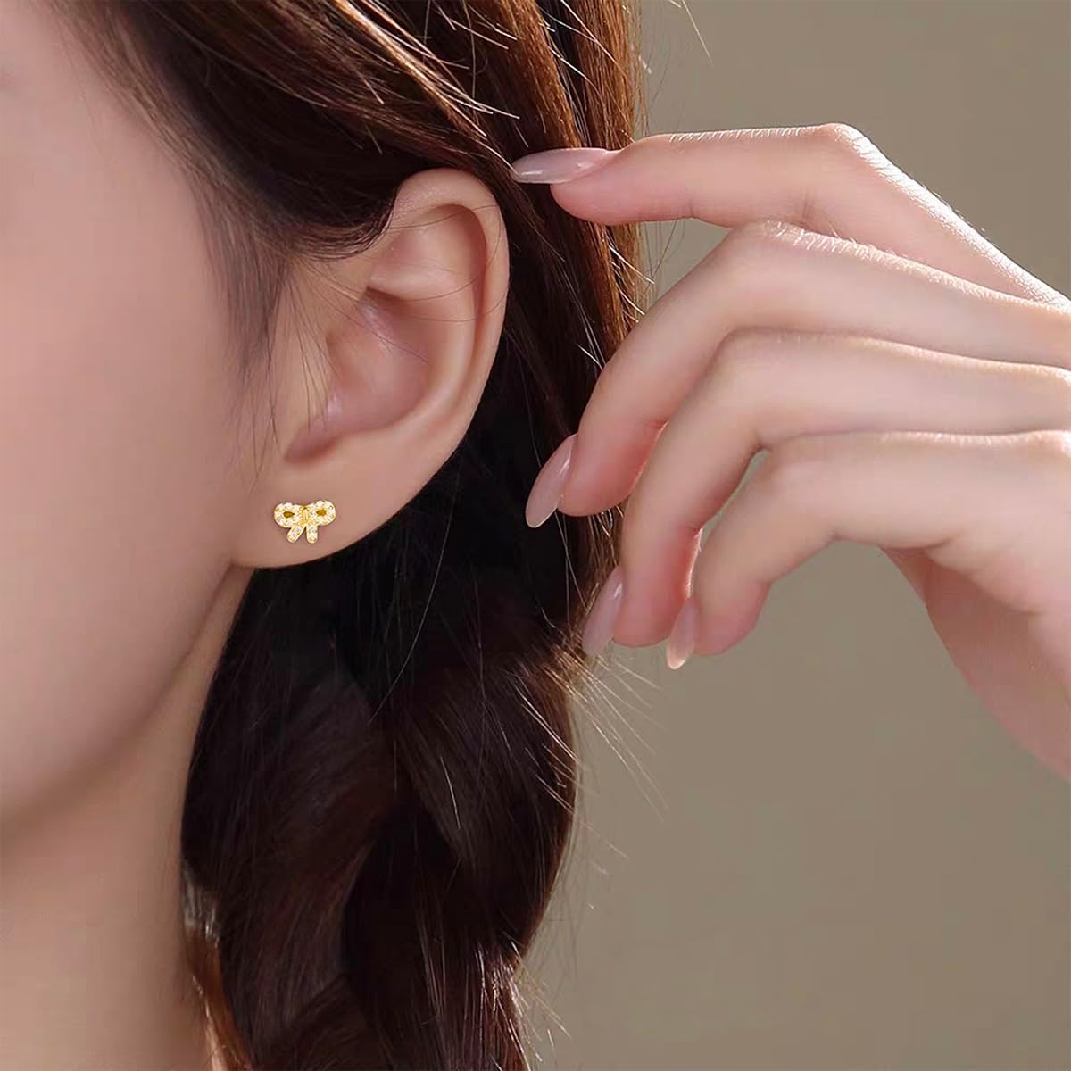 SLUYNZ 925 Sterling Silver CZ Bow Stud Earrings for Women Teens Small Bowknot Stud Earrings - Image 4