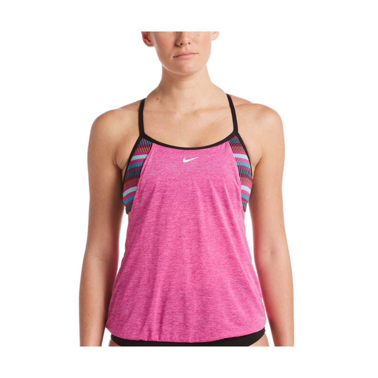 nike stripe blouson swimsuit top