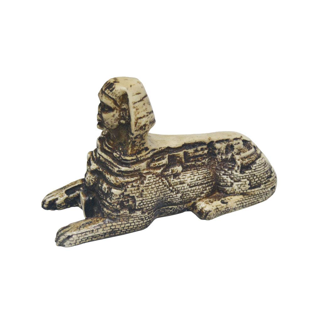 Réplique du Sphinx égyptien, figurine fabriquée à la main en Égypte en résine et pierre reconstituée, 22,5 cm de long, 12 cm de haut (blanc)