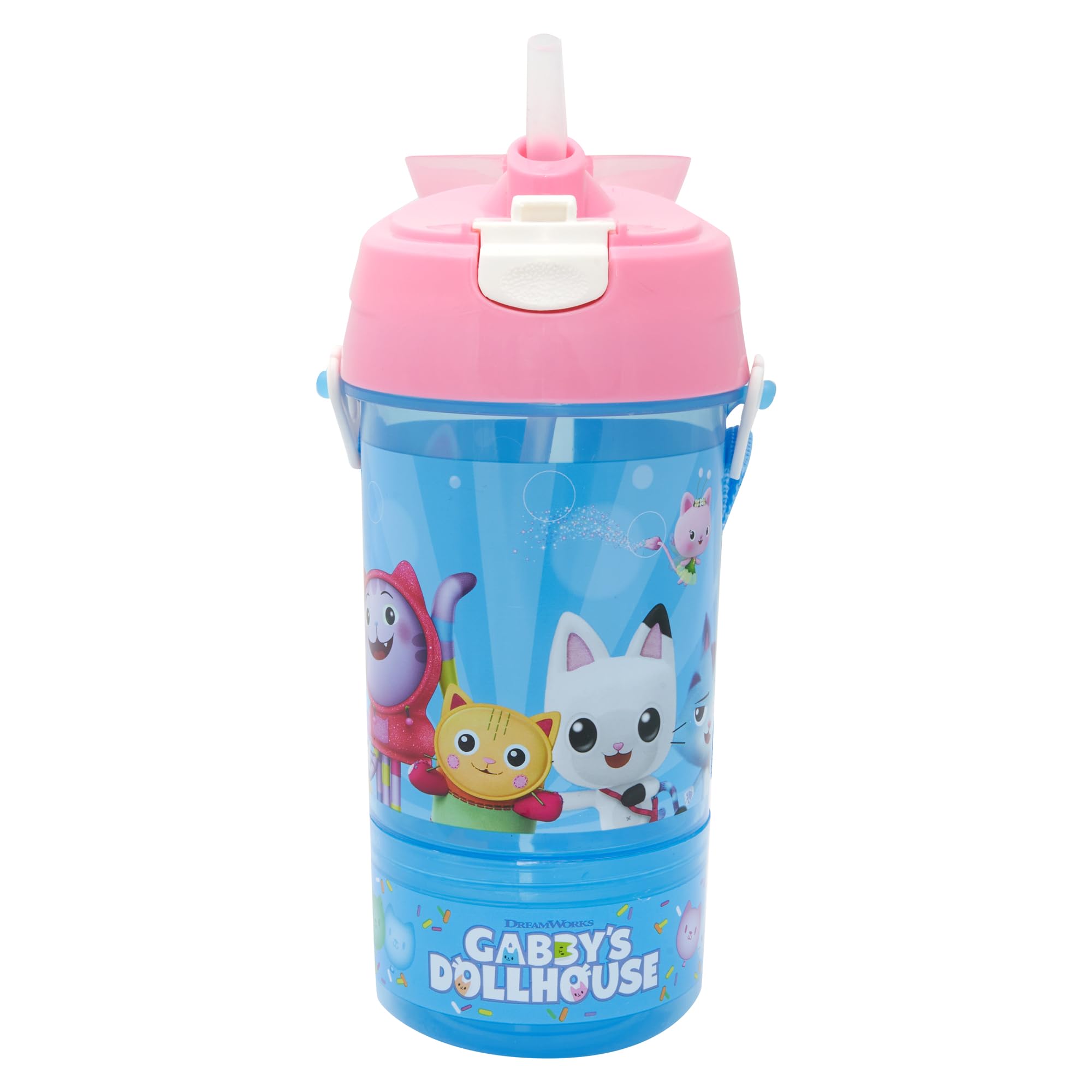 Gabby's Dollhouse Bouteille D'eau Et Pot à Goûter Réutilisable Pour Enfants 400 Ml Avec Paille